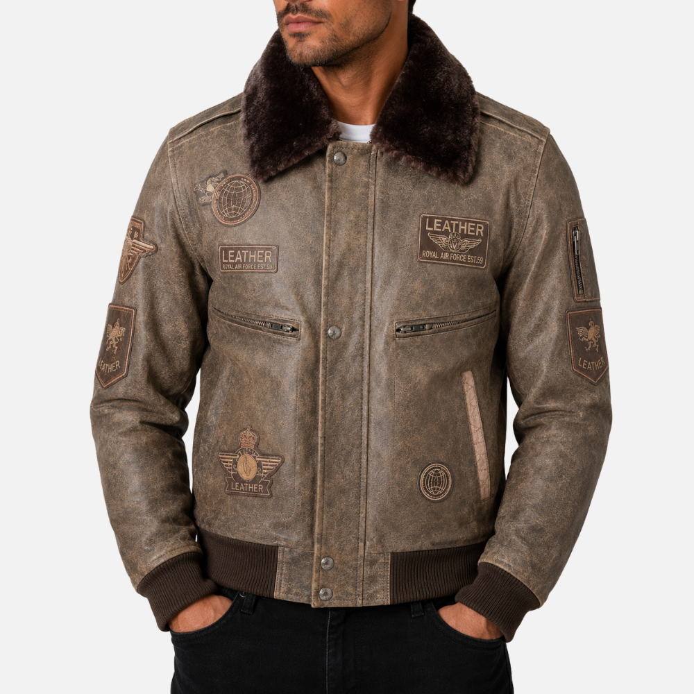 Men's desert tan air force leather jacket - military flight jacket guide 2026