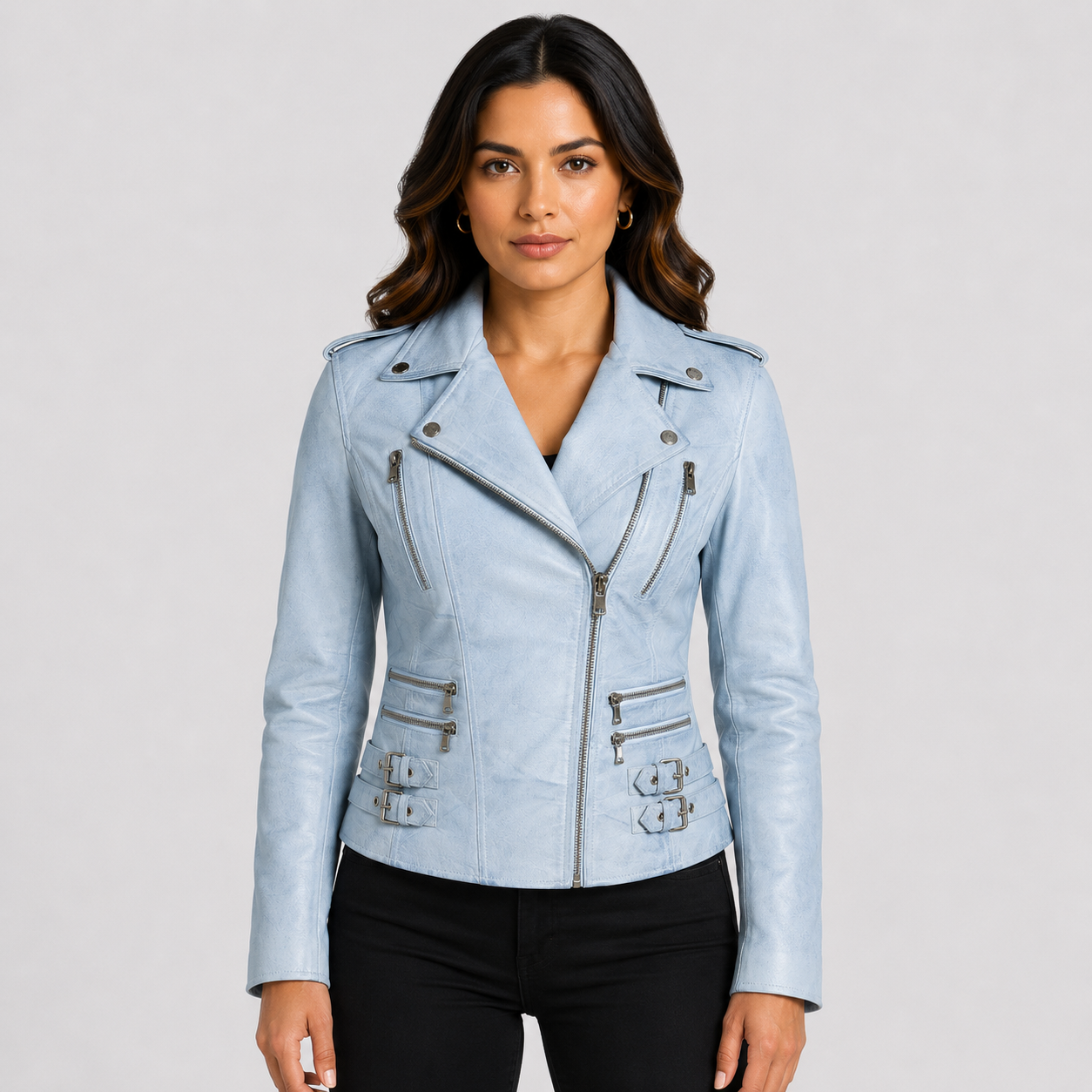 Women's dirty white leather jacket - women's aviator guide
