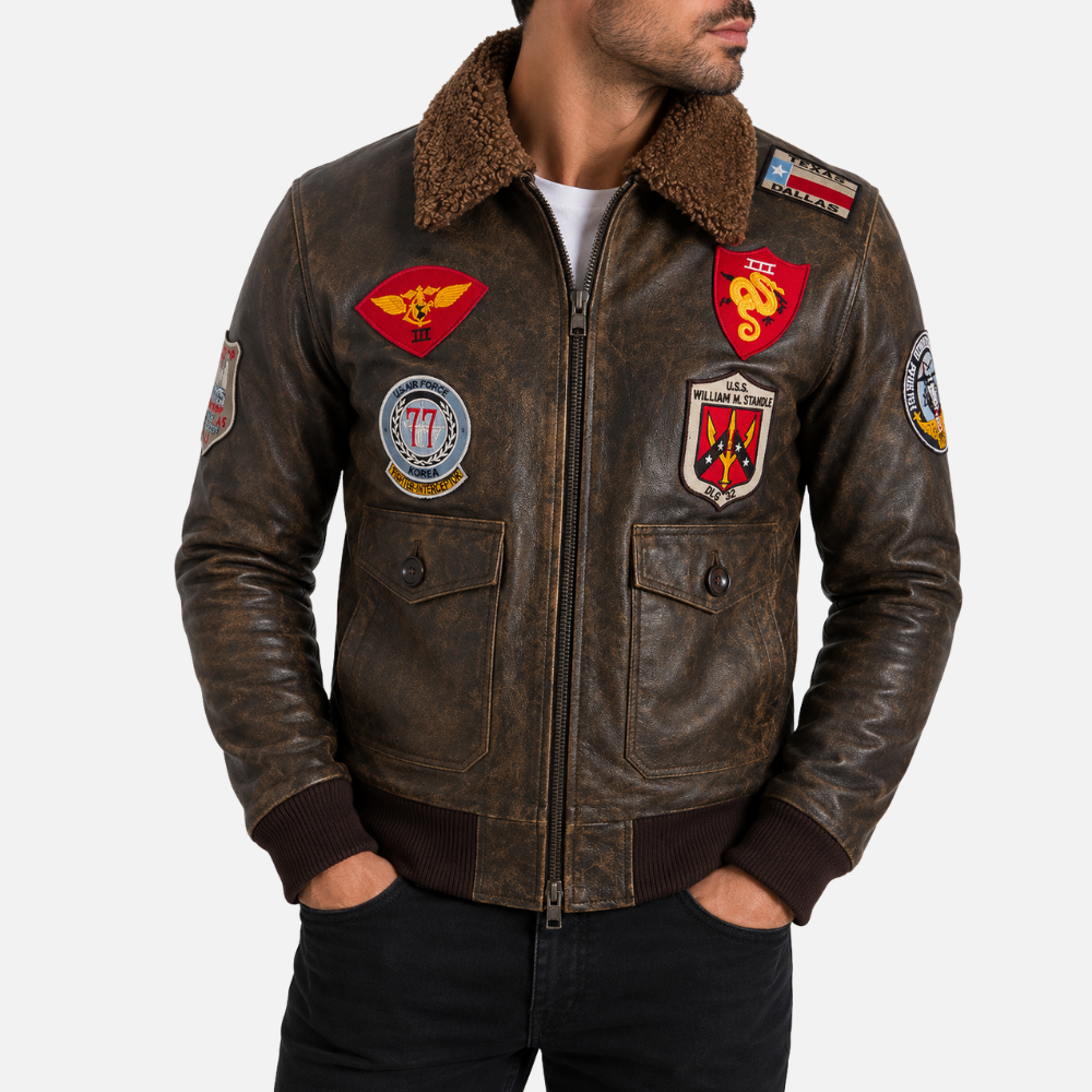 Top Gun style leather flight jacket - bomber jacket history