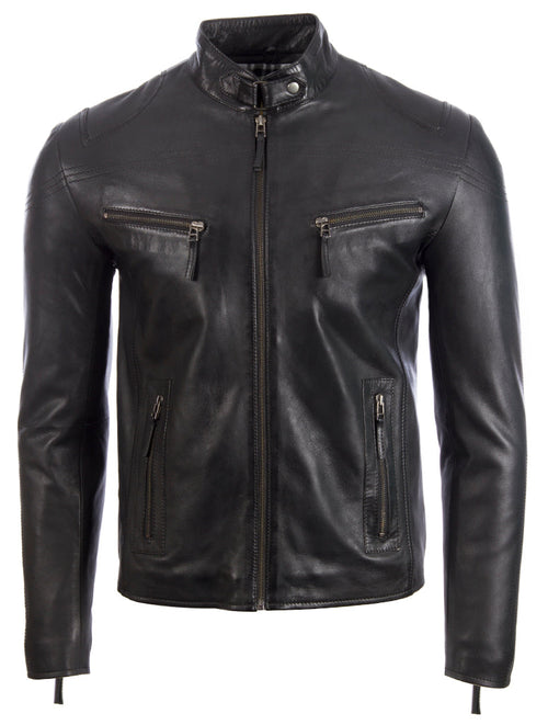 Alder & Stone Men's Biker Jacket - Black