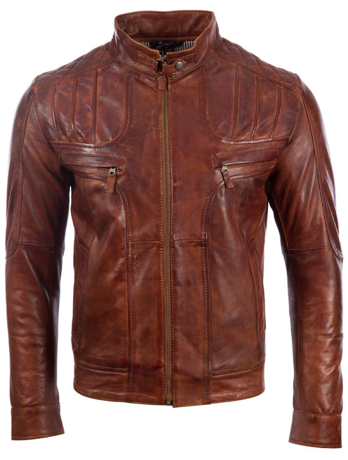 Alder & Stone Men's Biker Jacket - Nevada Timber