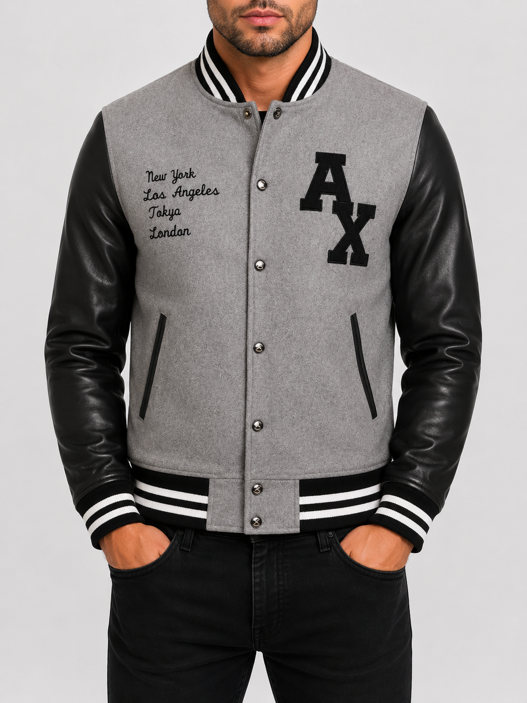 Alder & Stone Men's Varsity Jacket - Pigeon