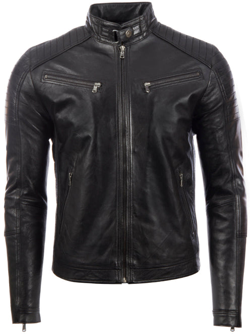 Alder & Stone Men's Biker Jacket - Black