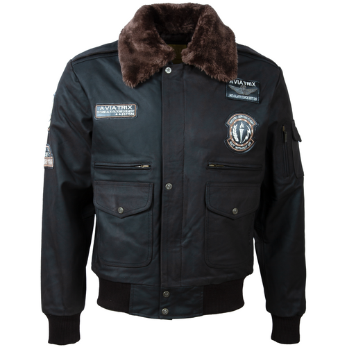 Alder & Stone Men's Aviator Patch Bomber Jacket - Skipper Brown