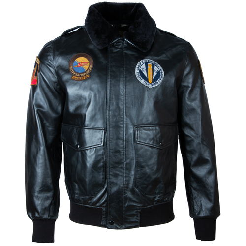 Alder & Stone Men's Aviator Bomber Jacket - Black