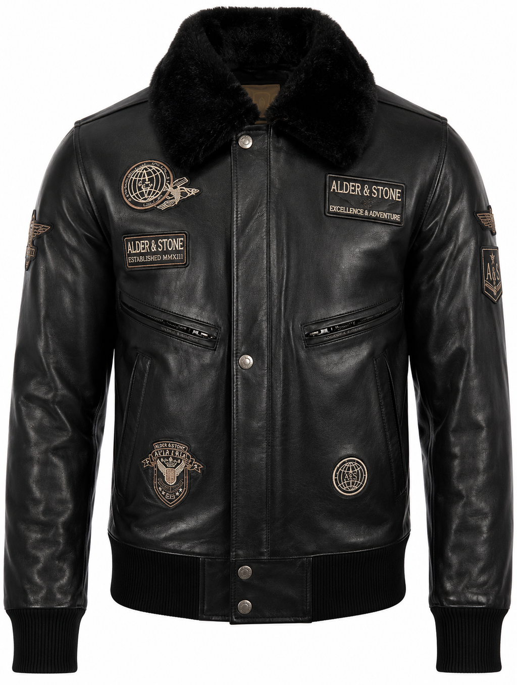 Alder & Stone Men's Air Force Jacket - Black
