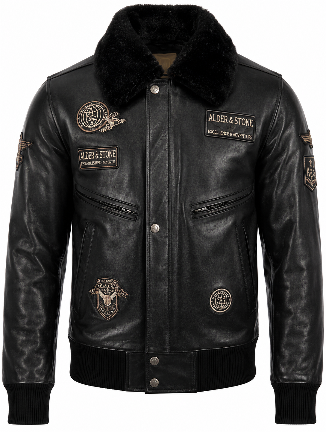 Alder & Stone Men's Air Force Jacket - Black
