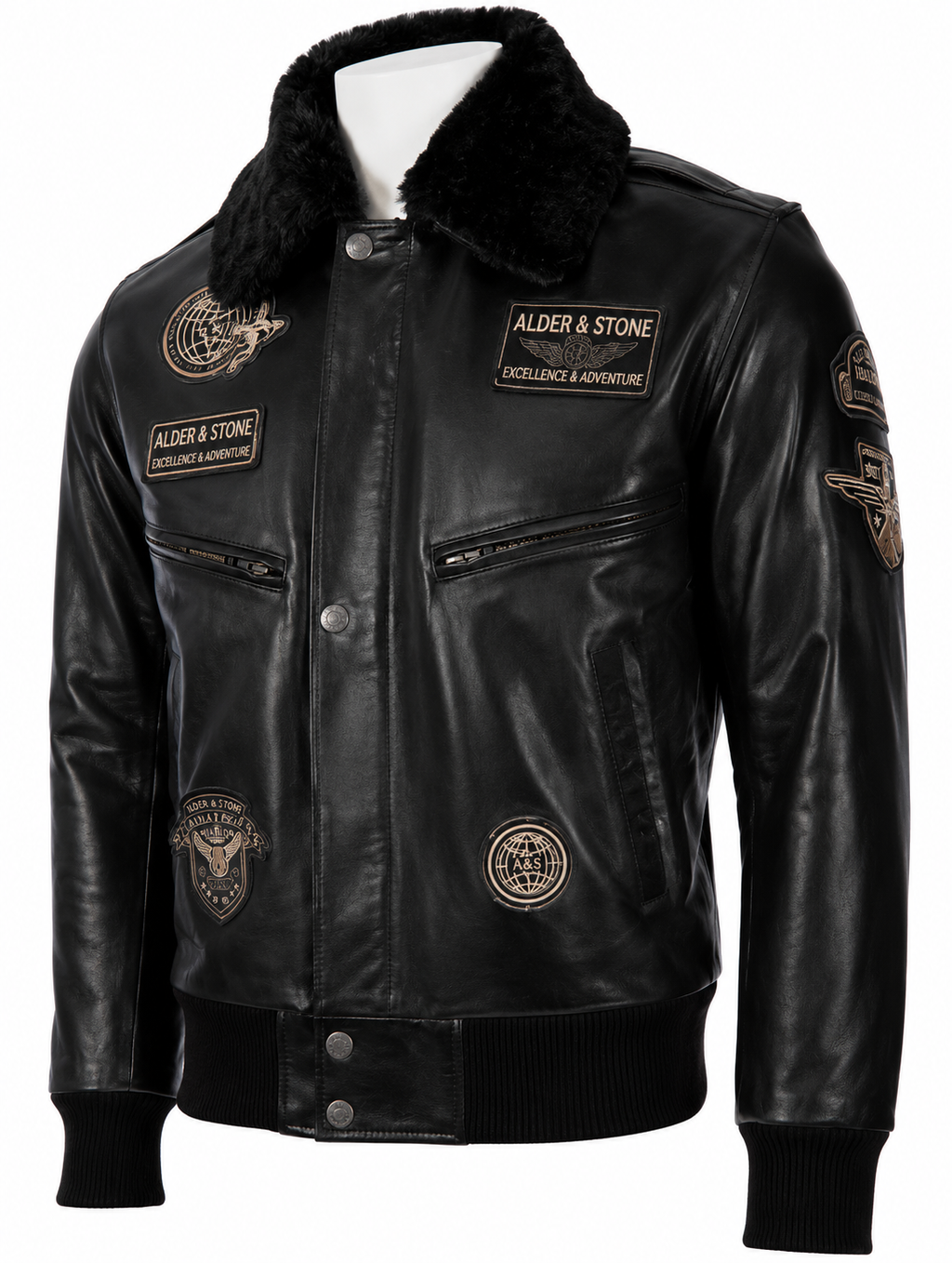 Alder & Stone Men's Air Force Jacket - Black