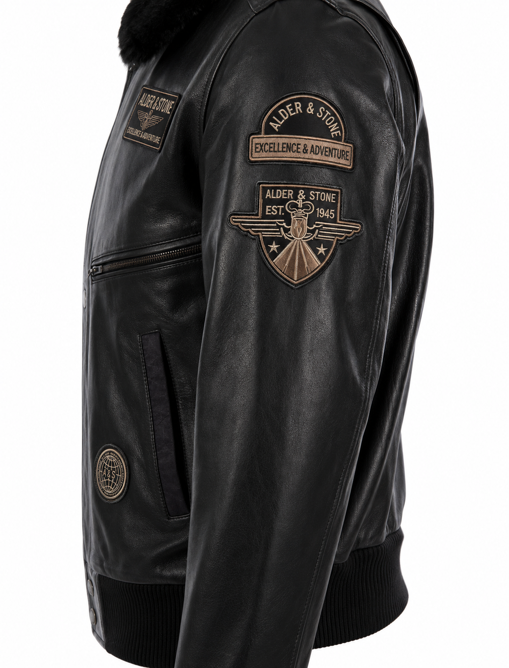 Alder & Stone Men's Air Force Jacket - Black