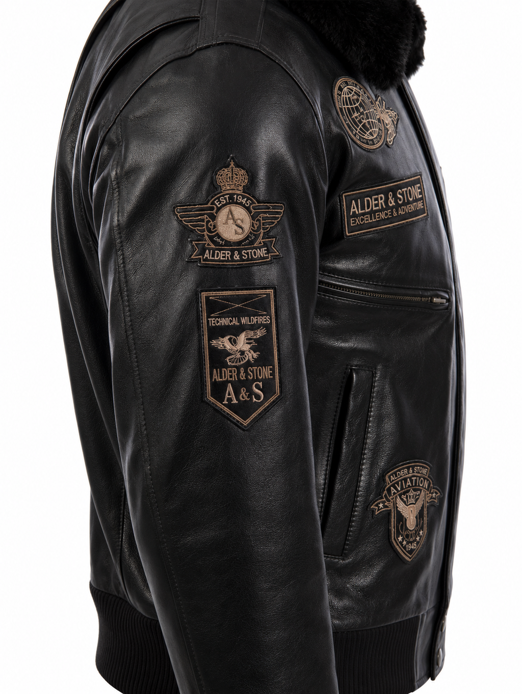 Alder & Stone Men's Air Force Jacket - Black