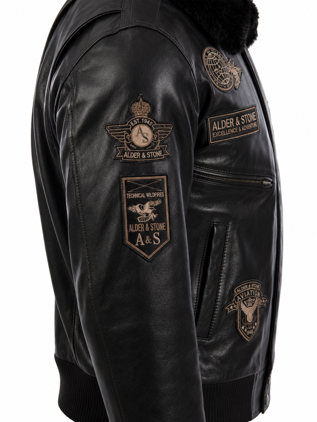 Alder & Stone Men's Air Force Jacket - Black