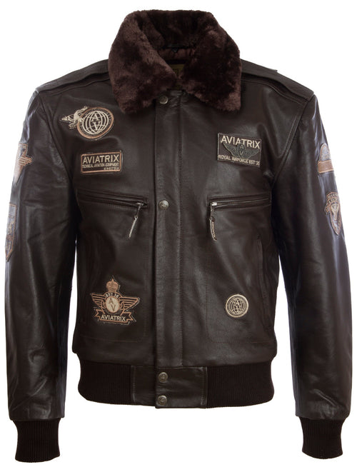 Alder & Stone Men's Air Force Jacket - Brown