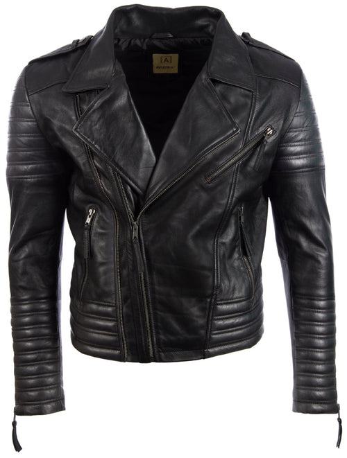 Alder & Stone Men's Biker Jacket - Black