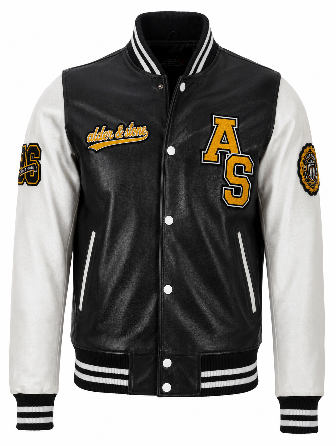 Alder & Stone Men's Varsity Jacket - Black/White