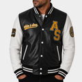 Alder & Stone Men's Varsity Jacket - Black/White