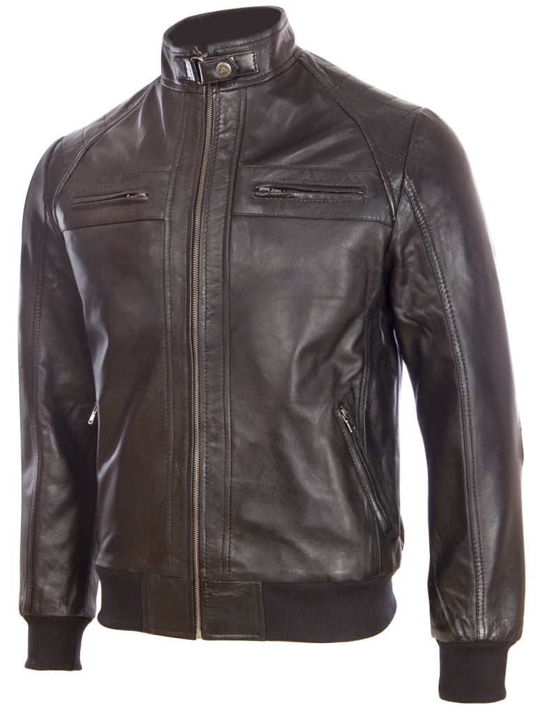 Alder & Stone Men's Bomber Jacket - Black