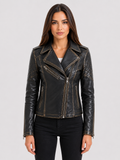 Alder & Stone Women's Biker Jacket - Gold