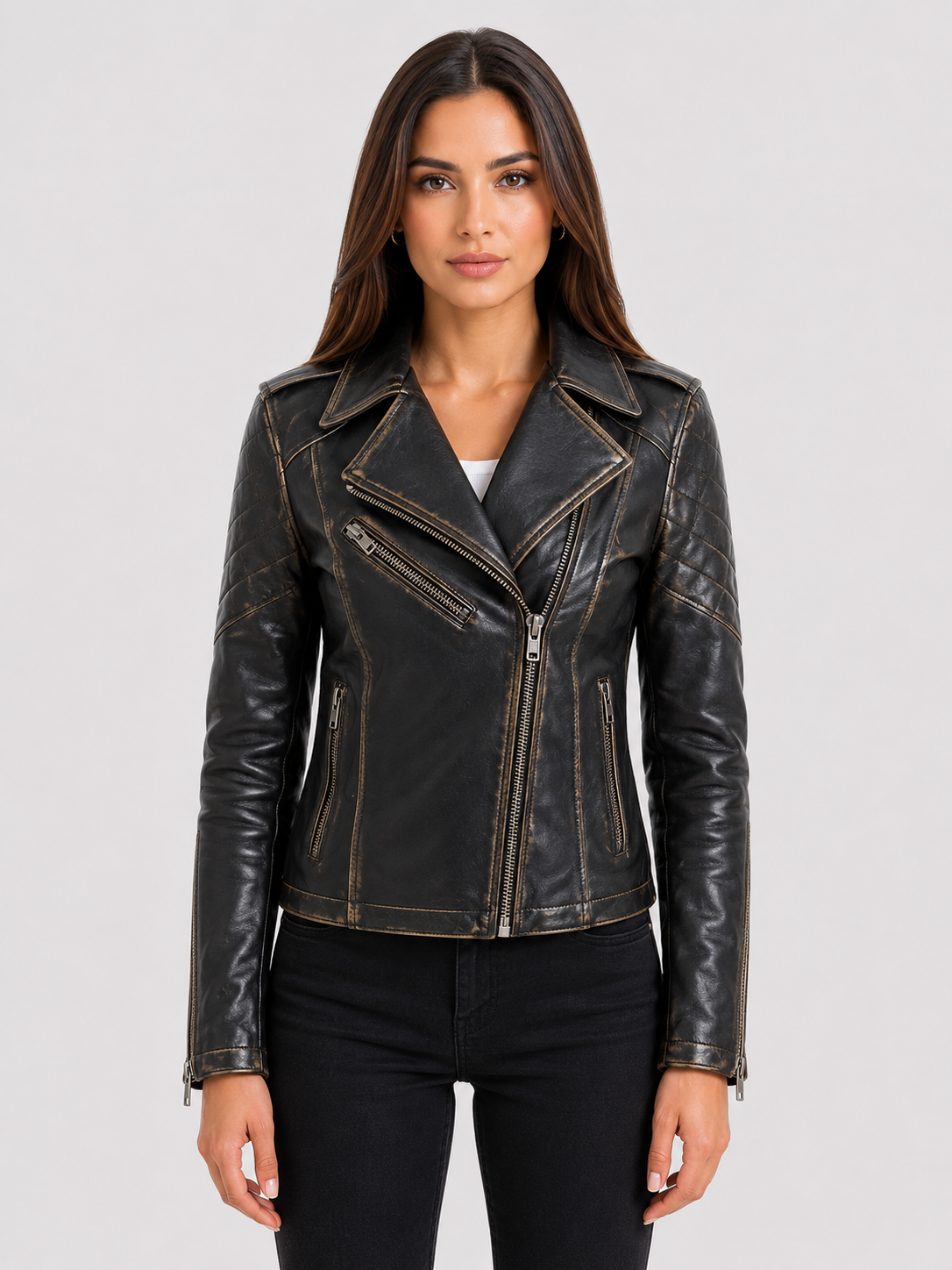 Alder & Stone Women's Biker Jacket - Gold