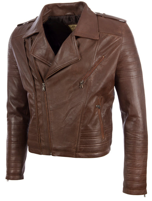 Alder & Stone Men's Biker Jacket - Black - Cocoa