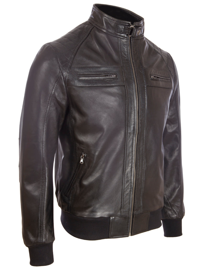 Alder & Stone Men's Bomber Jacket - Black
