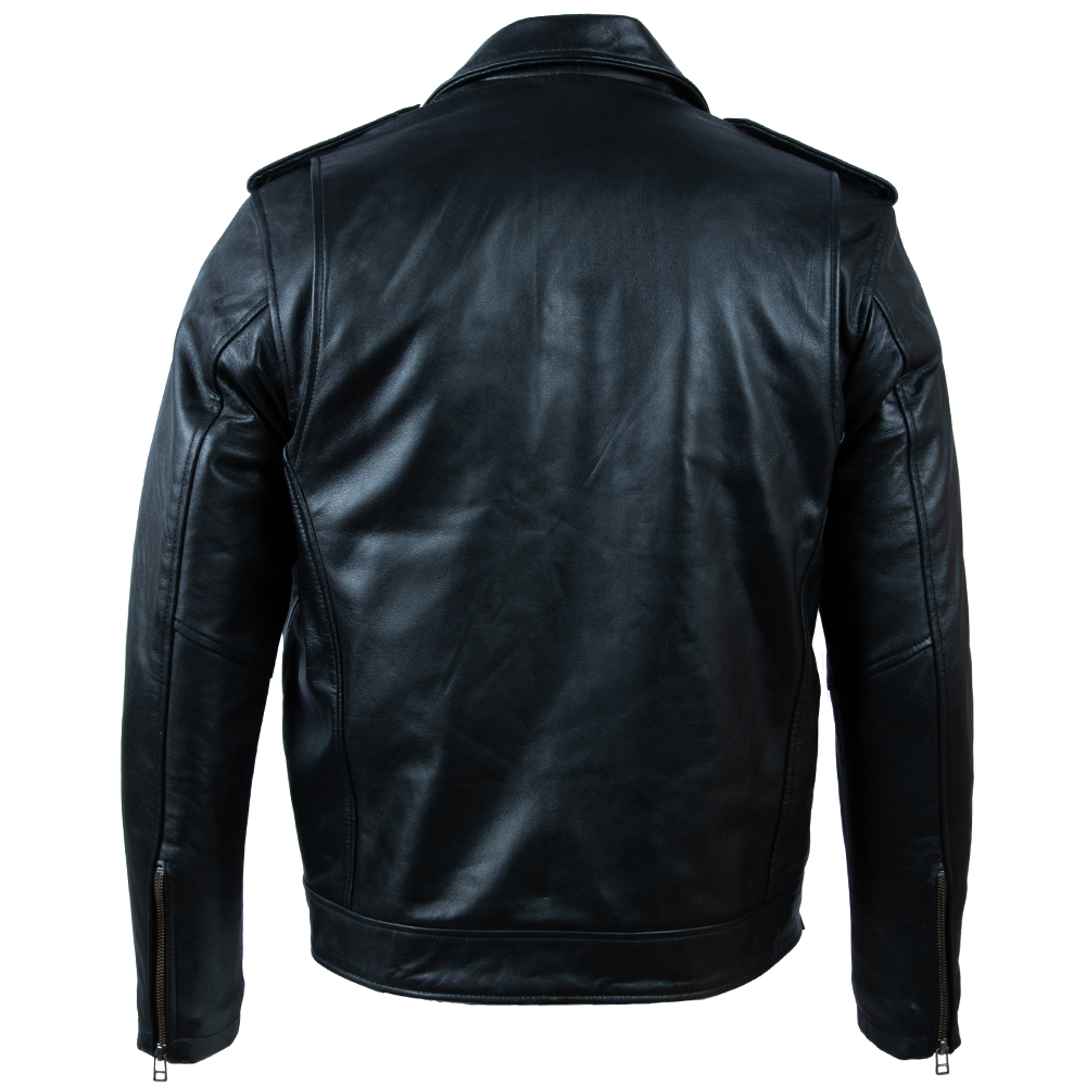 Alder & Stone Men's Skull Biker Jacket - Black