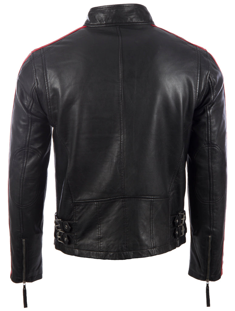 Alder & Stone Men's Racing Biker Jacket - Black