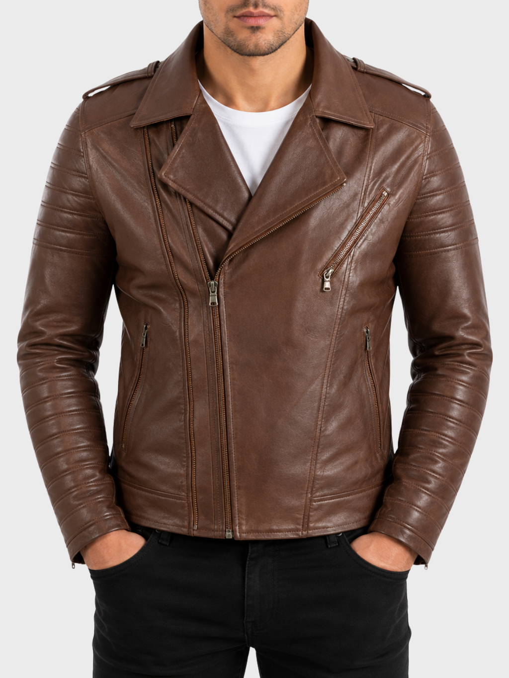 SDTM Men’s Biker Jacket - Black - Cocoa