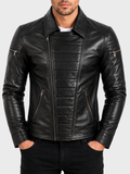 99QK Men's Biker Jacket - Black