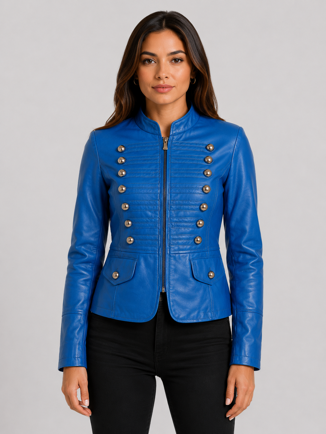 T5J4 Women’s Military Parade Jacket - Electric Blue