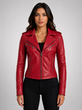 N8UL Women's Biker Jacket - Red