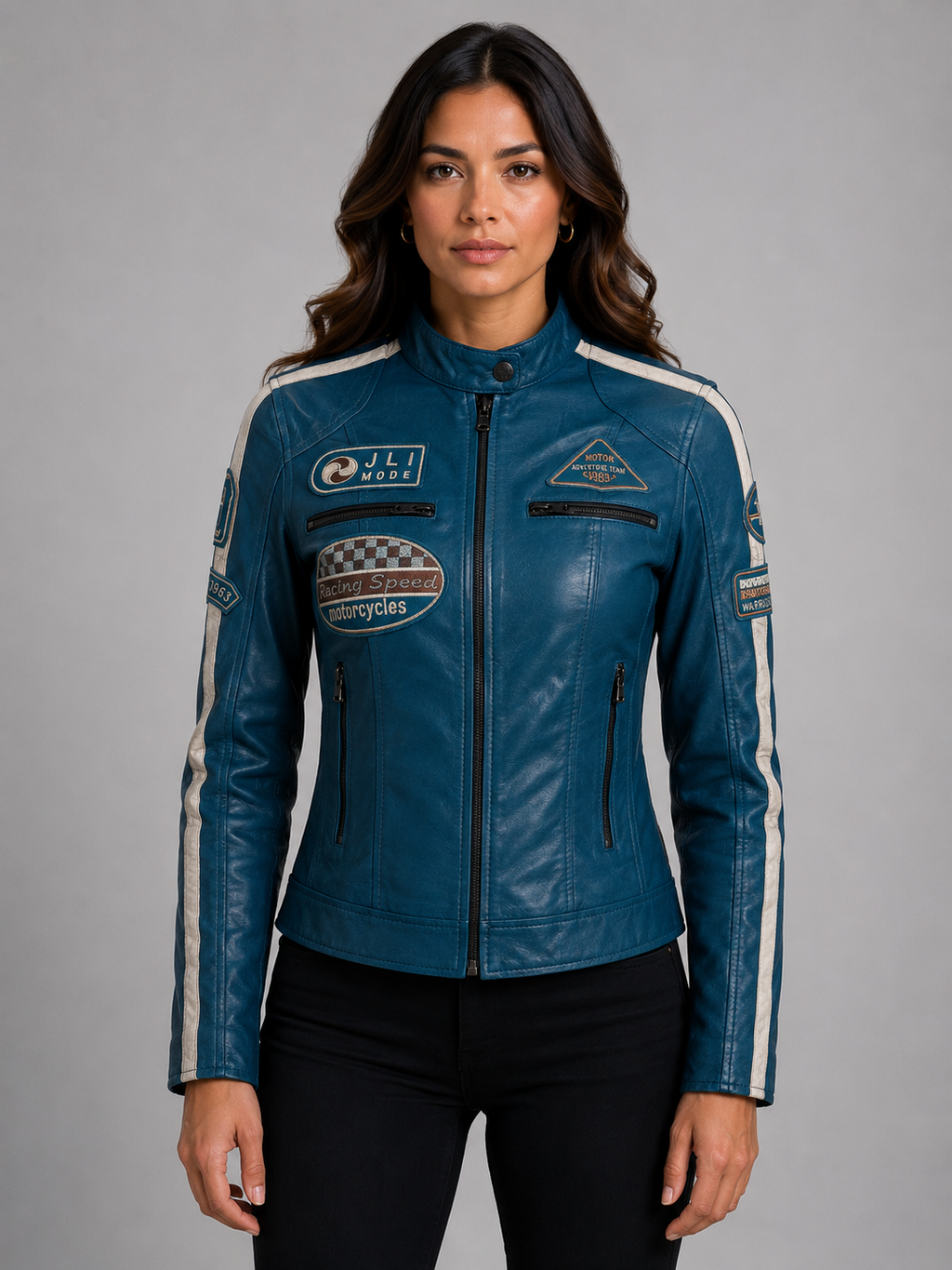 QOOC Women's Racing Biker - Denim Blue