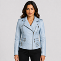 AGSM Women's Biker Jacket - Dirty White