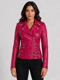 AGSM Women's Biker Jacket - Pink