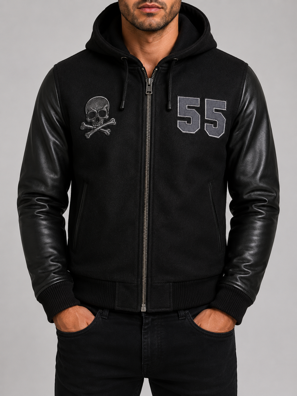 Y3EZ Men’s Varsity Hood Jacket - Skull