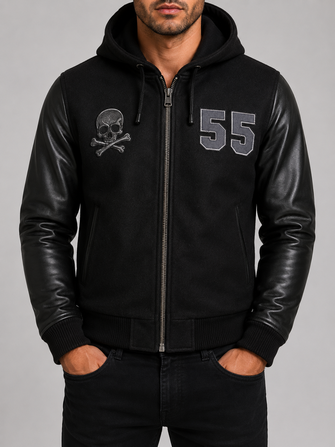 Y3EZ Men’s Varsity Hood Jacket - Skull