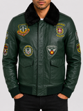 JWR3 Men's Aviator Bomber Jacket - Green