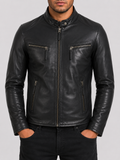 UH2P Men's Biker Jacket - Black