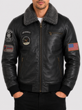 Aviatrix Mens American Pilot Jacket with Fur Collar
