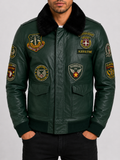 Alder & Stone Men's Aviator Bomber Jacket - Green