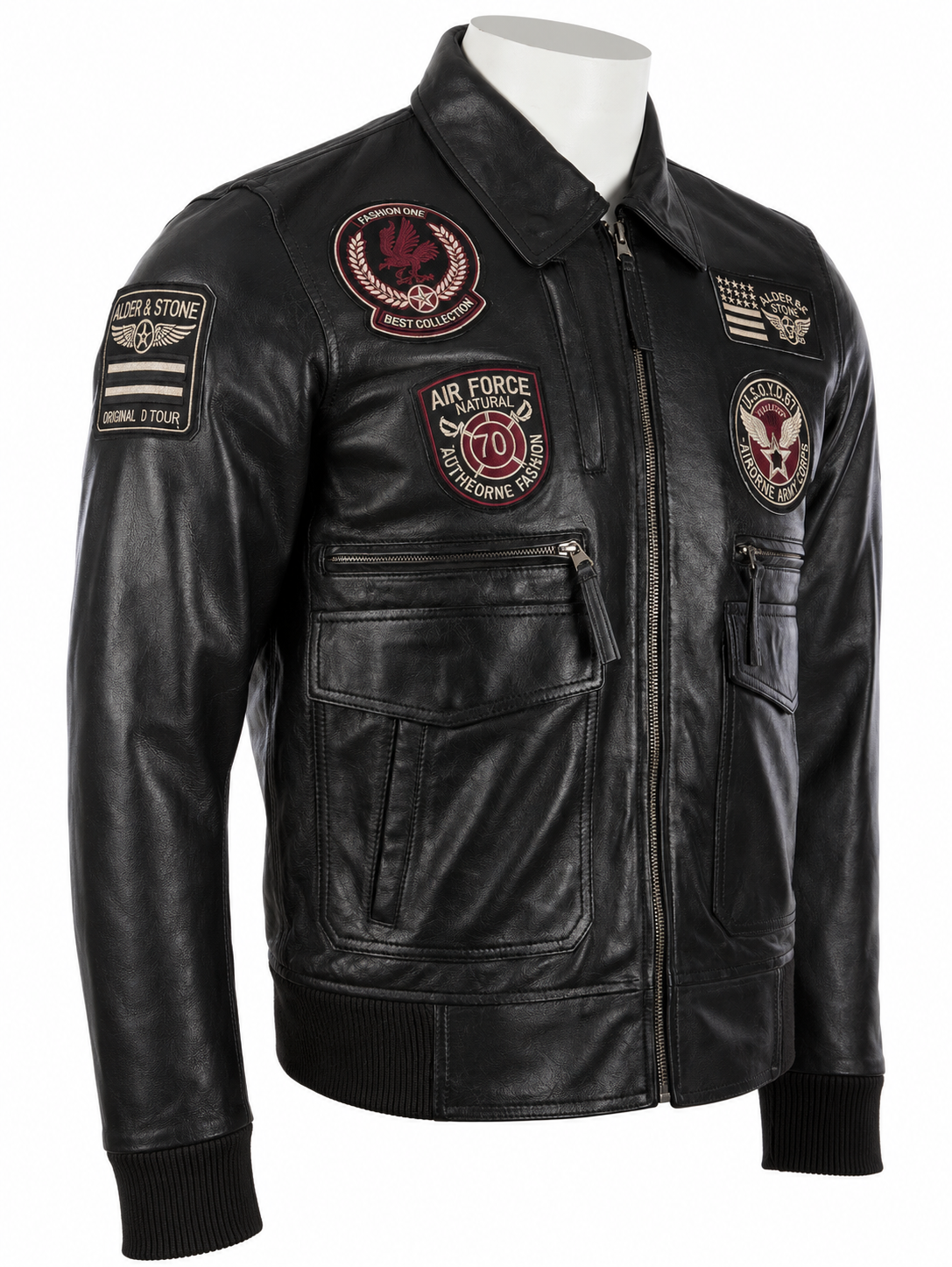 Alder & Stone Men's Pilot Jacket - Black