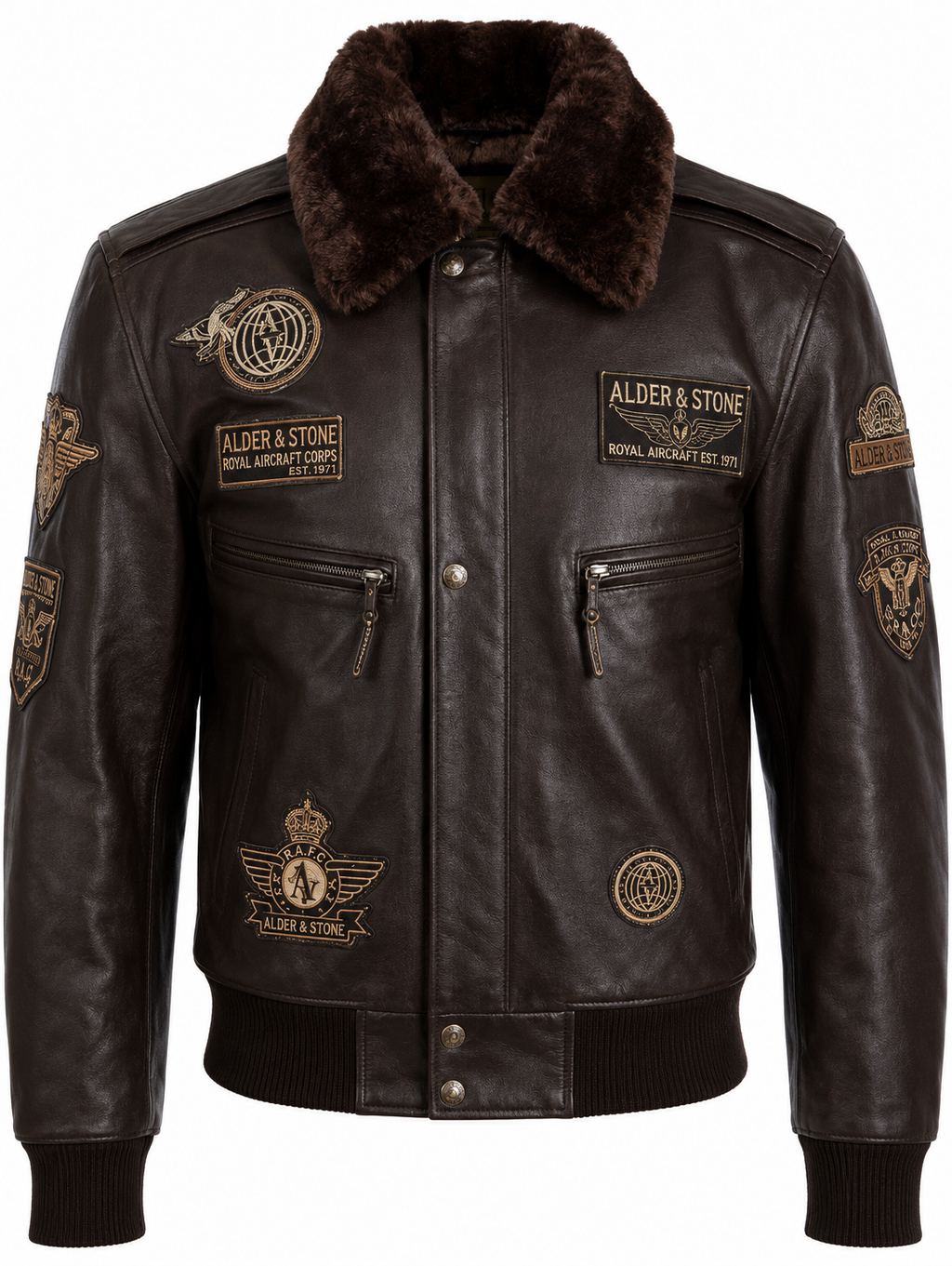 Alder & Stone Men's Air Force Jacket - Brown