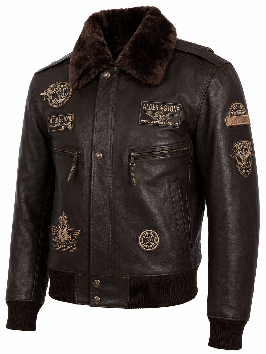 Alder & Stone Men's Air Force Jacket - Brown