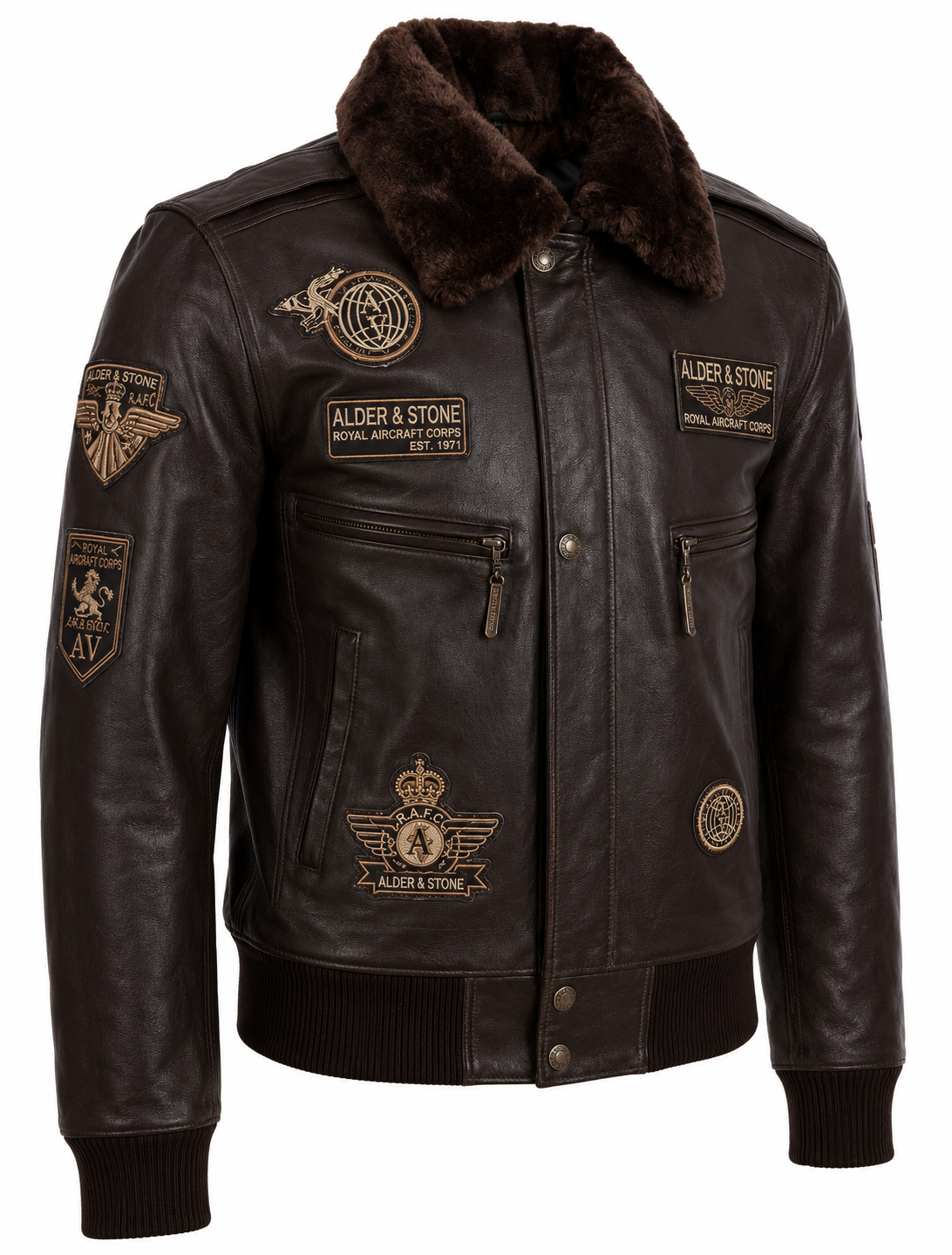 Alder & Stone Men's Air Force Jacket - Brown