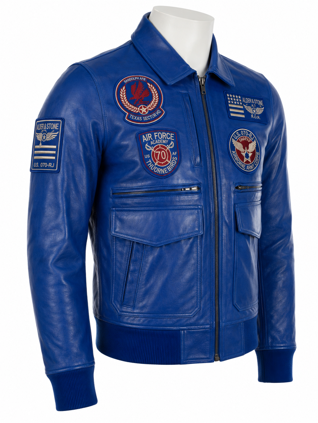 Alder & Stone Men's Pilot Jacket - Electric Blue