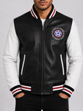 Alder & Stone Men's Varsity Football Jacket - Black/White