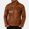 Alder & Stone Men's Racing Biker Jacket - Nevada Timber