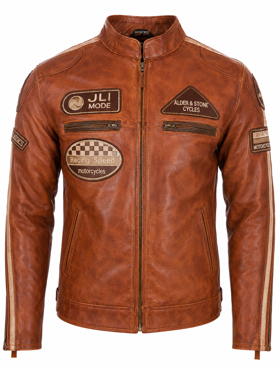 Alder & Stone Men's Racing Biker Jacket - Nevada Timber