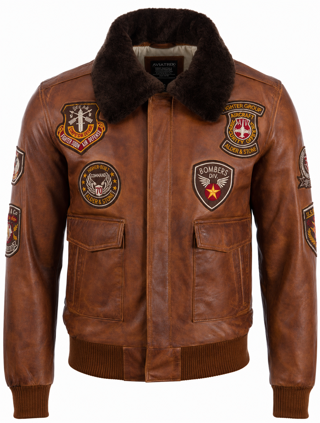 Alder & Stone Men's Aviator Bomber Jacket - Nevada Timber