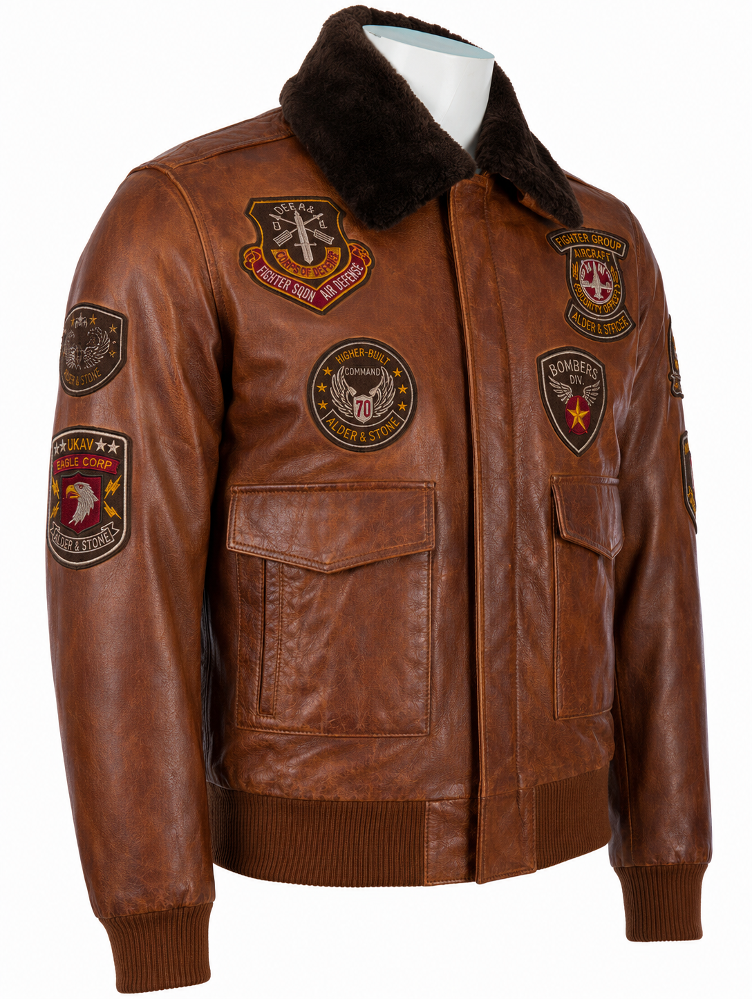 Alder & Stone Men's Aviator Bomber Jacket - Nevada Timber
