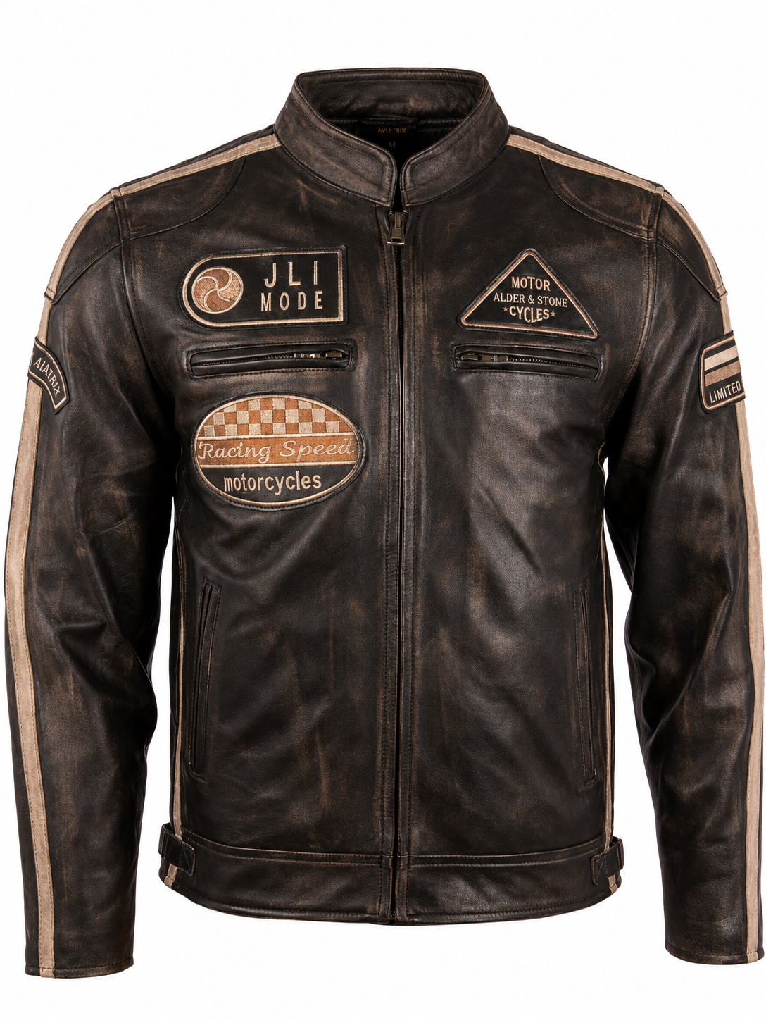 Alder & Stone Men's Racing Biker Jacket - Vegas